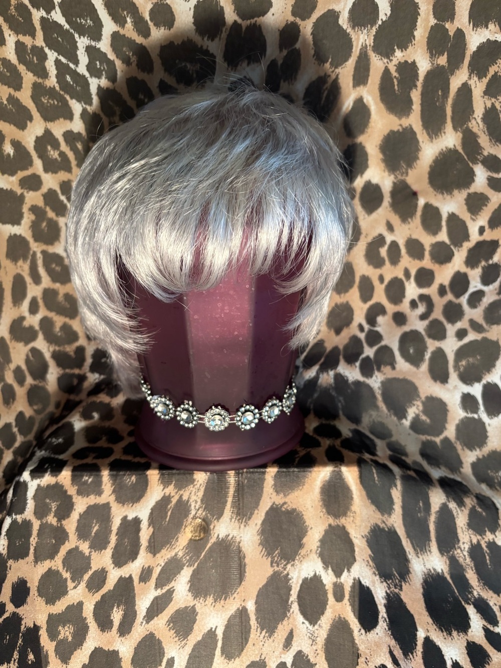 Jon Renau grey Modacrylic pixie style wig